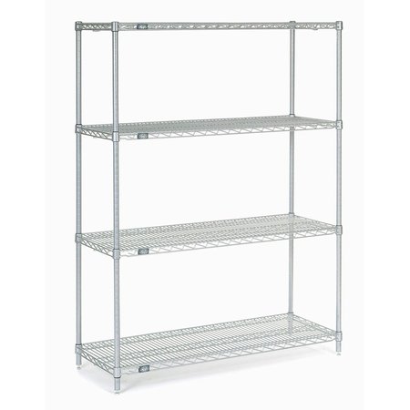 NEXEL Stainless Steel Wire Shelving, 48W x 18D x 86H 18488S